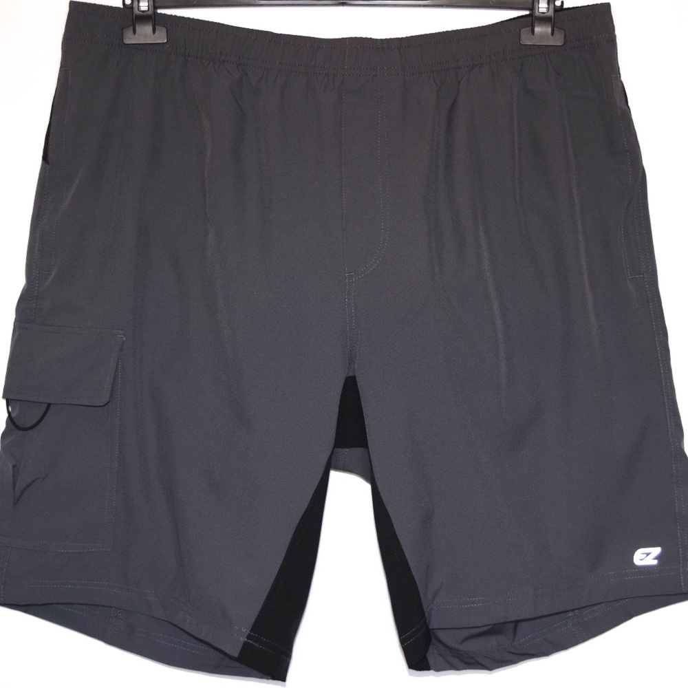 New Ezrun Gray Elastic Waist 3D Padded Mountain Bike Cycling Shorts XXL
